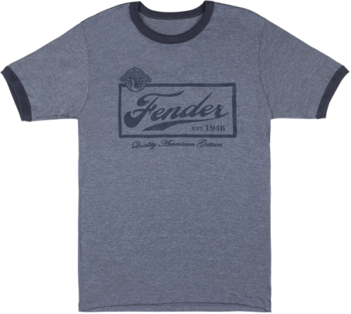 FENDER TSHRT MAGLIETTA MAGLIA BEER LABEL BLUE