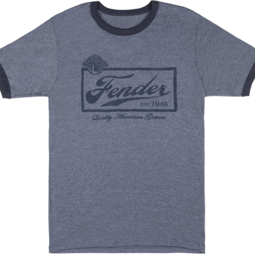 FENDER TSHRT MAGLIETTA MAGLIA BEER LABEL BLUE