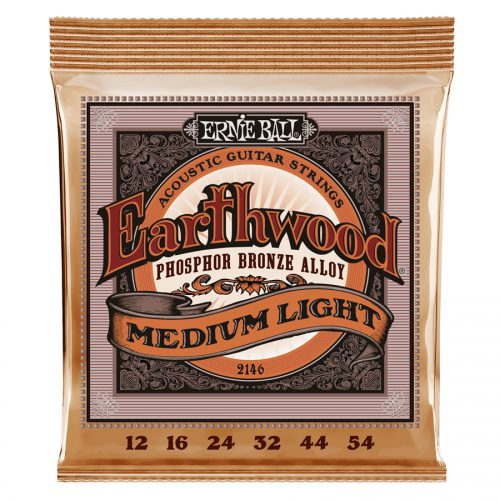 Ernie Ball muta di corde 2146 Earthwood Phosphor Bronze Medium Light 12-54