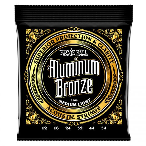 Ernie Ball muta di corde 2566 Aluminum Bronze Medium Light 12-54