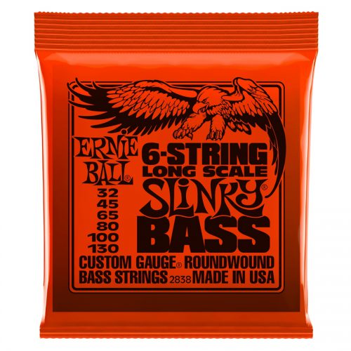 Ernie Ball muta di corde 2838 Nickel Wound 6 corde scala lunga 32-130