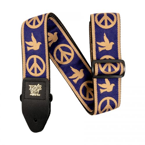 Ernie Ball EB 4699 Navy Blue and Beige Peace Love Dove Jacquard Strap