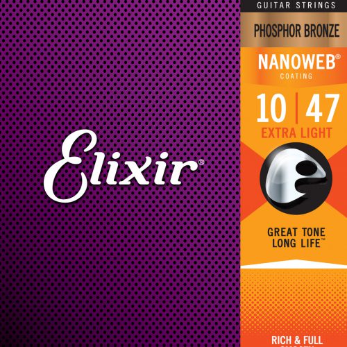 ELIXIR CORDE PER CHITARRA ACUSTICA 10 47 NANOWEB PHOSPHOR BRONZE 16002