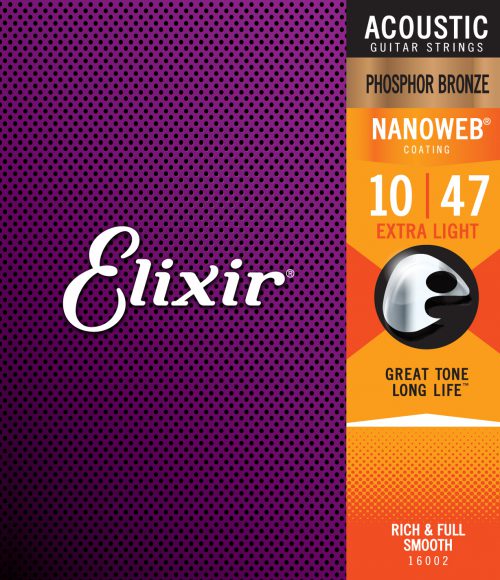 ELIXIR CORDE PER CHITARRA ACUSTICA 10 47 NANOWEB PHOSPHOR BRONZE 16002