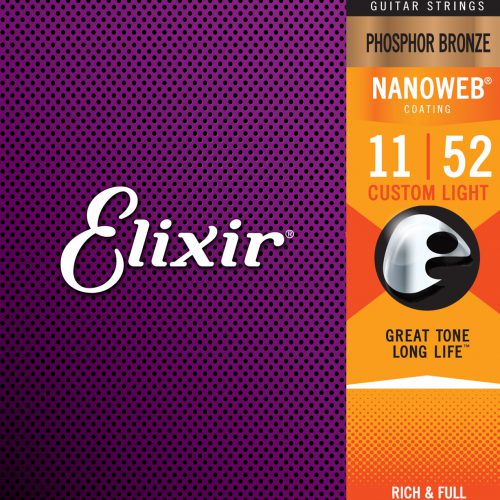 ELIXIR CORDE PER CHITARRA ACUSTICA 11 52 PHOSPHORE BRONZE NANOWEB 16027