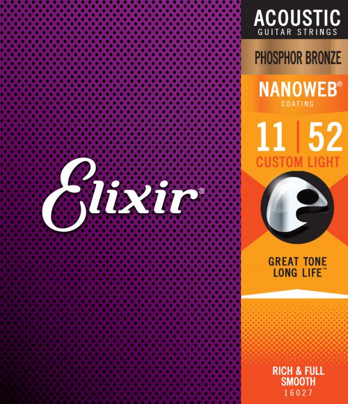 ELIXIR CORDE PER CHITARRA ACUSTICA 11 52 PHOSPHORE BRONZE NANOWEB 16027