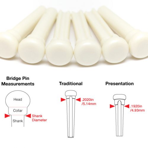 TUSQ Set di 6 pins per acustica - Bianchi no dot