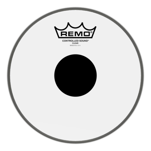 REMO PELLE CONTROLLED SOUND TRASPARENTE CON DOT NERO CENTRALE 8&quot;