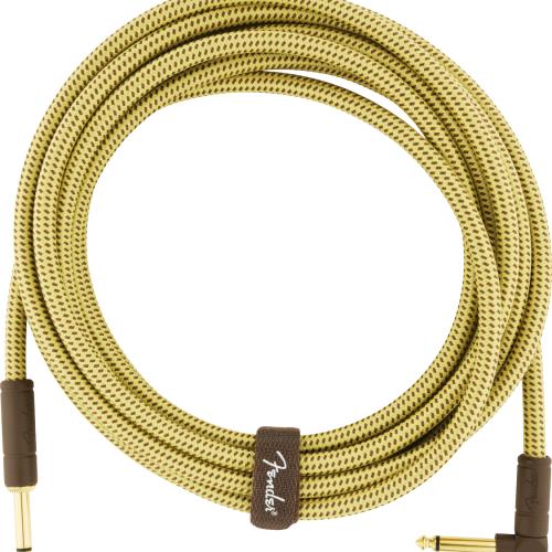 FENDER Deluxe Series Instrument Cable, Straight/Angle, 15&#039;, Tweed