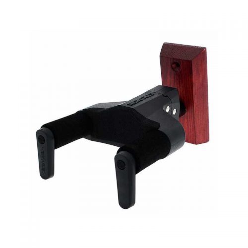 HERCULES SUPPORTO DA MURO CON BASE LEGNO ROSSO PER CHITARRA HCGSP-38WBR+