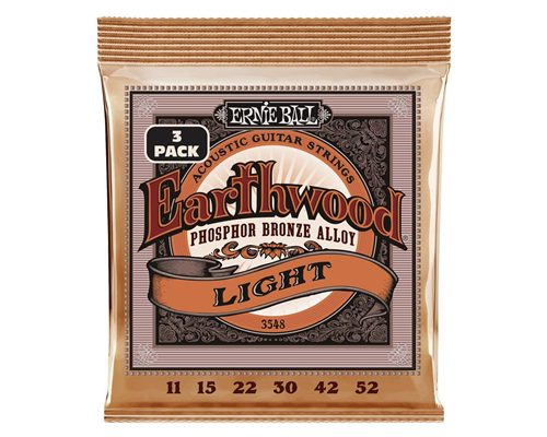 ERNIE BALL - 3548 EARTHWOOD LIGHT PHOS 3 PK 11 52