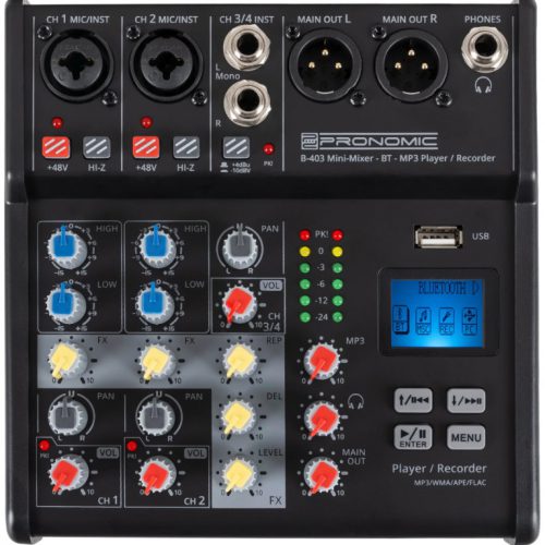 PRONOMIC MIXER B-403 B403 Bluetooth+ USB-Recording