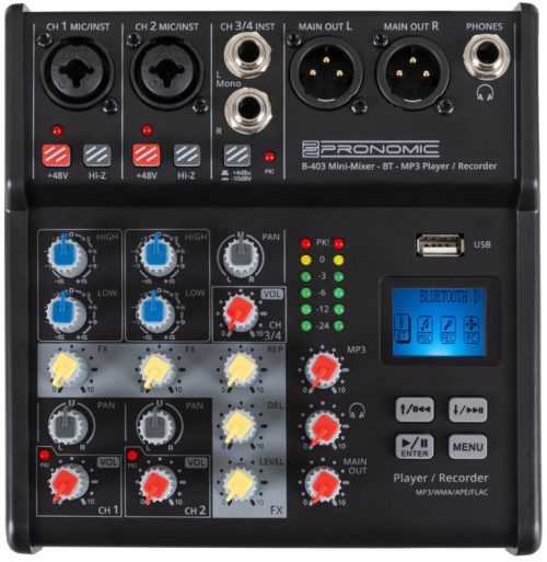 PRONOMIC MIXER B-403 B403 Bluetooth+ USB-Recording