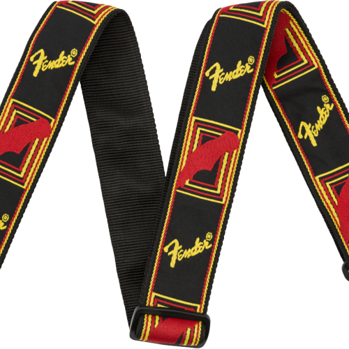 Fender Fender 2&quot; Monogrammed Strap, Black/Yellow/Red