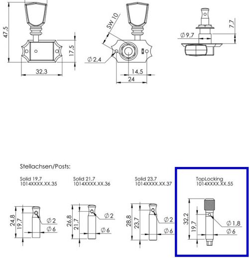 SCHALLER Keystone SR Lock NI 3+3 Set Meccaniche L3+R3 autobloccani