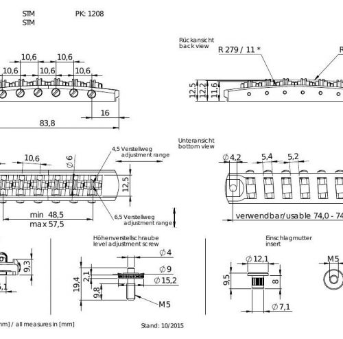 Schaller Ponte fisso High-Quality per chiatarra elettrica tipo Les Paul Gibson