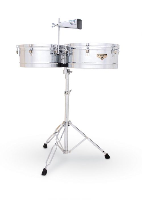 LP TIMBALES MATADOR CROMATO M257 14&quot;+15&quot;+CAMPANA+ASTA SUPPORTO