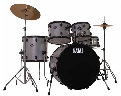 NATAL - DNA F22 5 PEZZI WHITE SPARKLE - BLACK HARDWARE