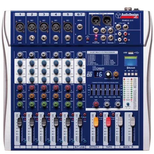 AUDIO DESIGN Mixer PAMX2.511 5+1+1 canali - USB E BT