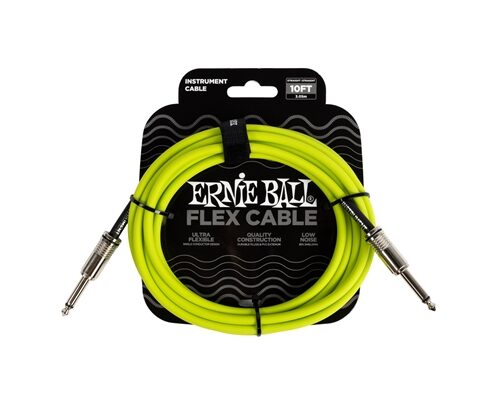 ERNIE BALL - 6414 FLEX CABLE GREEN 3M