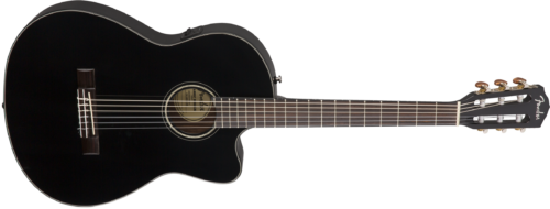 FENDER CN-140SCE Nylon Thinline, Walnut Fingerboard, Black w/case