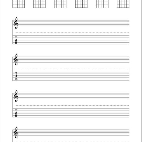 QUADERNO DI MUSICA CHITARRA - 64 PP. CARTA BIANCA